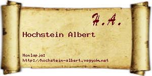 Hochstein Albert névjegykártya