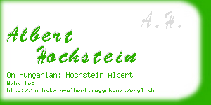 albert hochstein business card